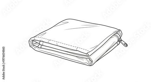 Closed Leather Wallet with Zipper, Financial Security and Personal Belongings