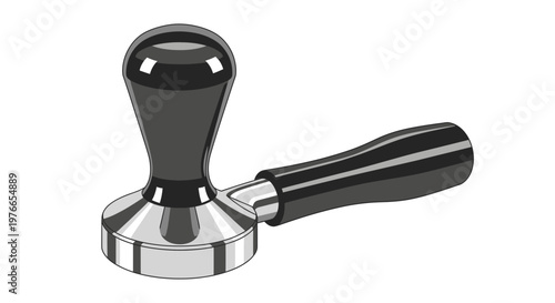 Coffee Tamper Tool for Espresso Preparation, Silver and Black