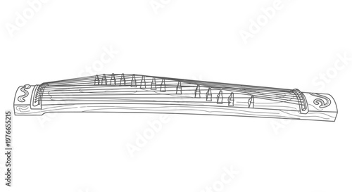 Harmonica illustration musical instrument drawing blue