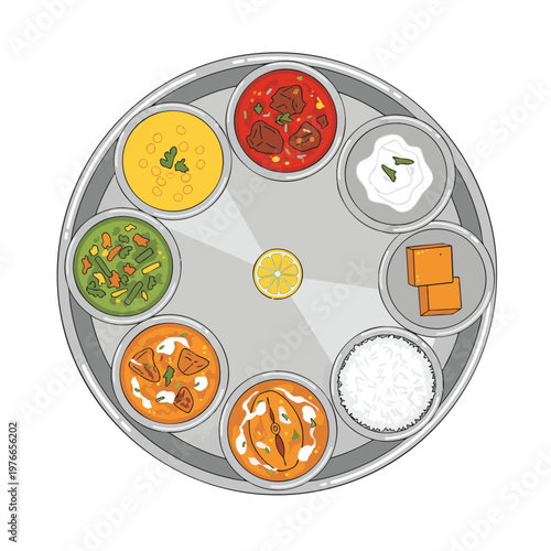 Traditional Indian thali with various dishes on Jamai Sasthi celebration