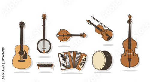 Various musical instruments for orchestra or band performance