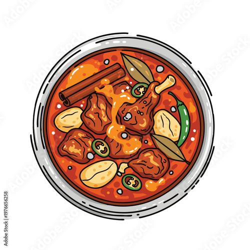 Illustration of a delicious plate of food on Jamai Sasthi celebration