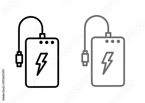 Vector illustration of power bank icon set