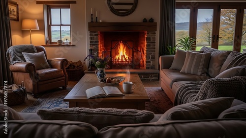 Cozy Living Room with Fireplace and Comfortable Seating.