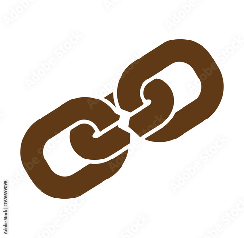 Brown chain link icon on white background