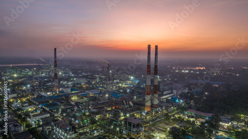 Nagda industrial plant aerial day
Grasim factory drone day view