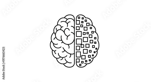 Brain with qr code on right.