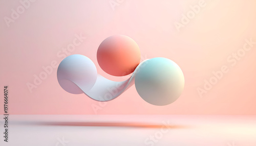Soft pastel colored 3D molecular balls.
