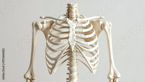Human skeleton back view ribcage.