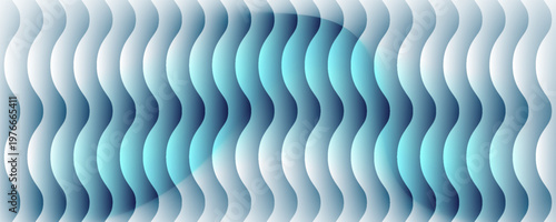 Blue gradient distortion with vertical ripple texture, frosted glass effect and icy reeded lines. Minimal blur surface with cool tones and subtle wave pattern. Vector illustration