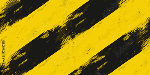 Bold yellow and black diagonal stripes with a rough textured appearance