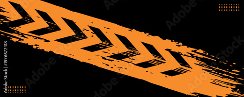 orange black brush Car sticker wrap pattern banner abstract sporty lines black orange color combination grunge brush modern pattern racing motorsport vector design.