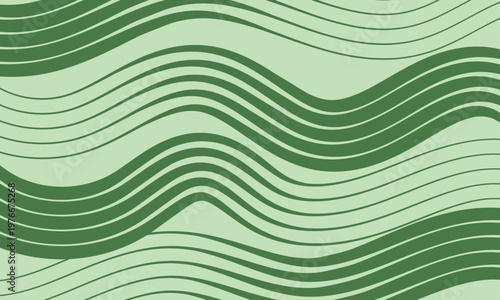 Gentle undulating lines in varying shades of green create a soothing rhythmic wave pattern