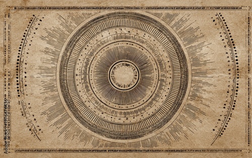 Vintage Geometric Pattern with Radiating Lines Design