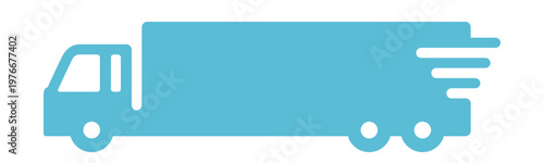 配送スピード強調・トラックアイコン・水色