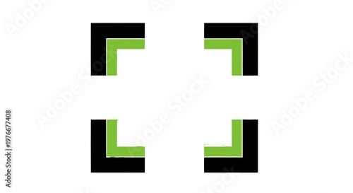 Four Green and Black Corner Brackets.
