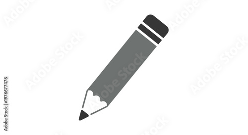 Grey Pencil with Black Tip and Eraser.