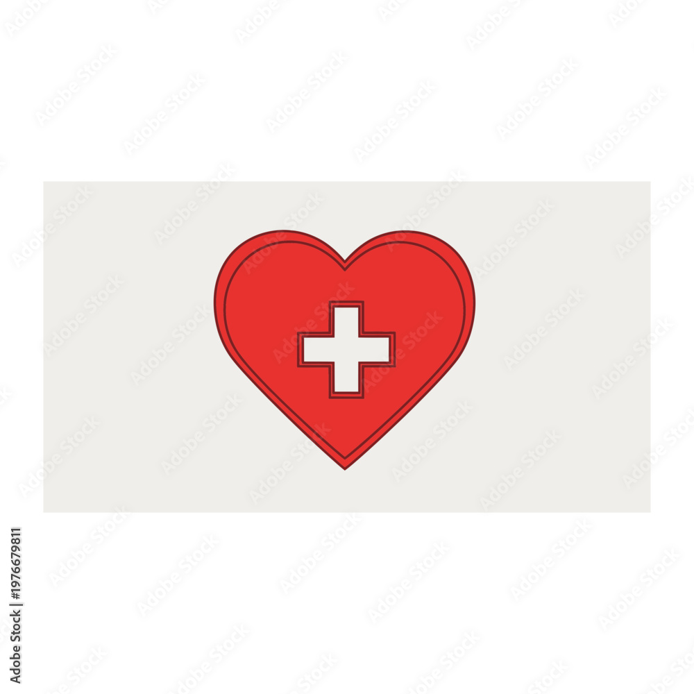Obraz premium Heart shaped icon with medical cross symbol wellness hospital medicine
