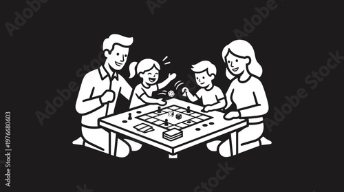 Family Playing a Board Game Together