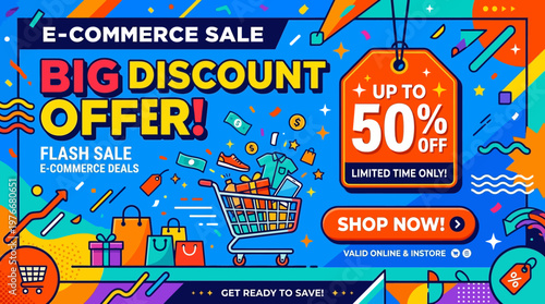 E-commerce sale big discount offer banner.
