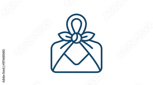Minimalist Furoshiki Wrapped Package Icon