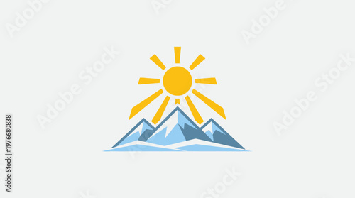 Mountain Sunrise Logo Design