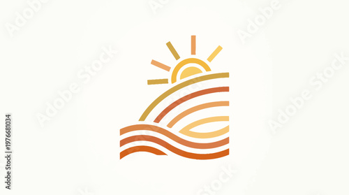 Abstract Sun and Fields Logo Design