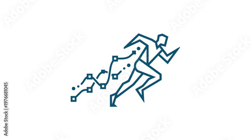 Abstract Runner with Data Trail Emblem