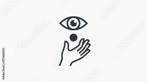 Abstract Eye Over Hand Gesturing A Dot