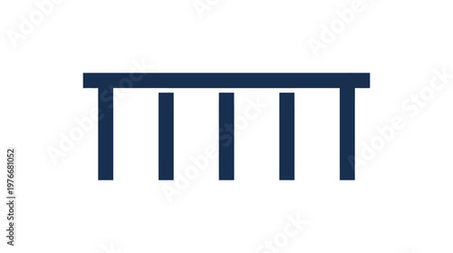 Minimalist Blue Table Symbol on White Background