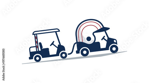 Conceptual Logo of a Golf Cart with a Helmet