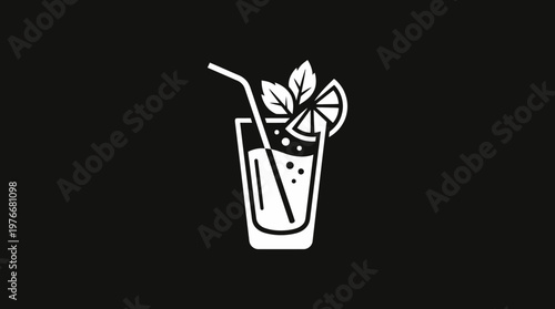Minimalist Cocktail Refreshment Icon