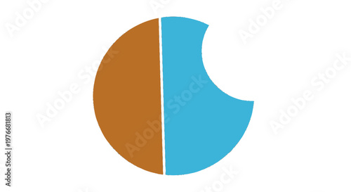 Pie Chart Divided into Two Sections.