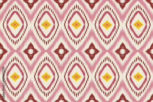 Obraz na plátně Vector seamless Ikat pattern design
