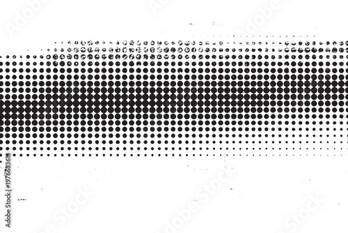 Black and White Grunge Halftone Dot Pattern with Gradient Effect