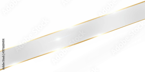 Isolated vector illustration of a sharp stainless steel kitchen knife tool and a golden ribbon on a white background