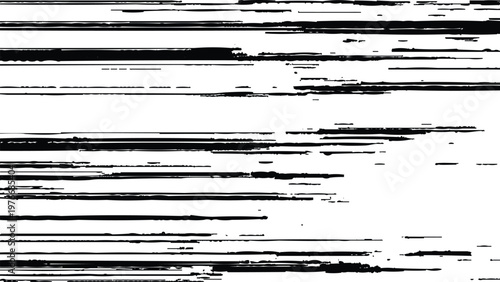 Tableau sur toile Glitchy white background with irregular black horizontal lines and distorted dig