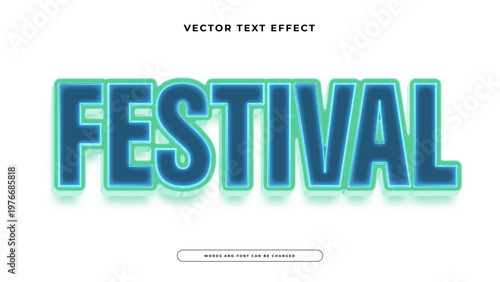 Glowing neon blue text effect with stacked layer style for nightlife events and celebration themes