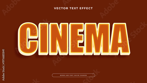 Classic movie style text effect with orange and yellow gradients and dark 3D depth for entertainment media