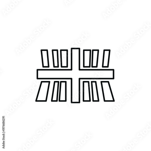 Abstract geometric parallel bar structure outline with geometric, abstract