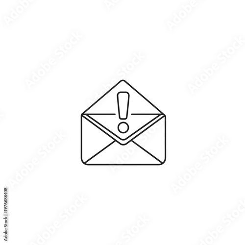 Free Download Email message envelope icon with warning exclamation mark symbol, envelope - GFXLoad