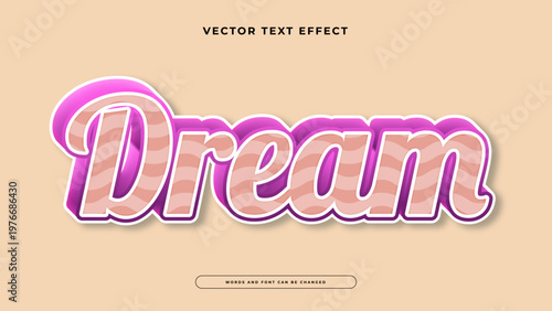 Premium editable text effect with a dreamy pink wavy pattern and 3D soft shadow style