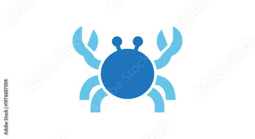 Blue crab icon graphic design element.