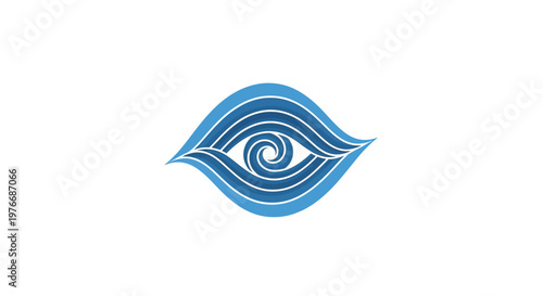 Blue eye with swirling pattern.