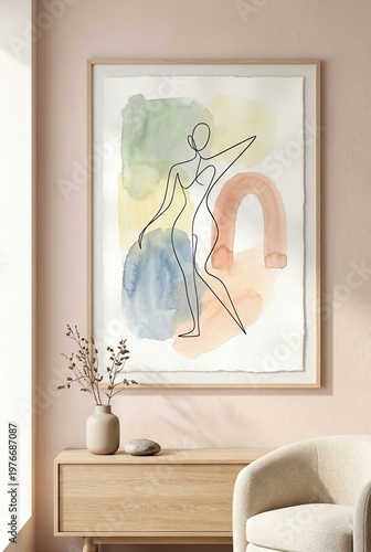 abstract line art human figure wall art