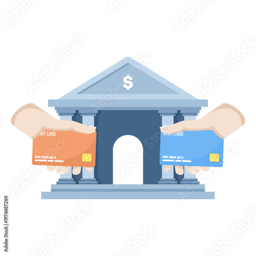 Concept of online banking with electronic funds transfers, digital payments, and bank transactions. Suitable for finance apps, e-commerce, and digital money management visuals. flat design.