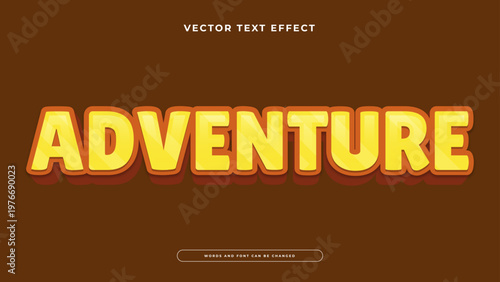 Rugged and bold adventure text effect in yellow and brown for outdoor branding