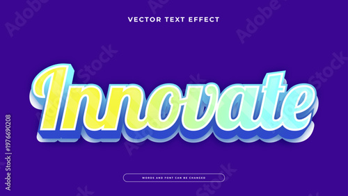 Futuristic italic script with cyan and yellow gradients and a layered blue shadow for a high-tech feel