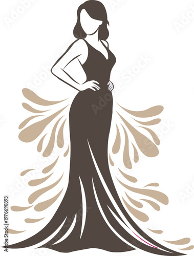 silhouette of a woman Beauty and fashion logo design template. Elegant woman silhouette. 