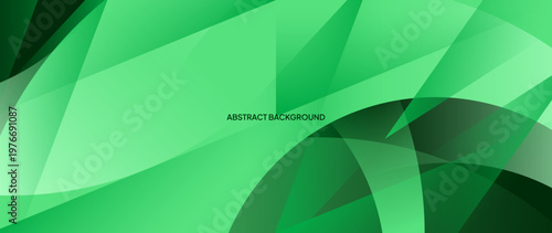 Green abstract background with round objects overlapping each other to form a beautiful pattern. Vector template for digital lux business banner, contemporary formal invitation, luxury voucher	